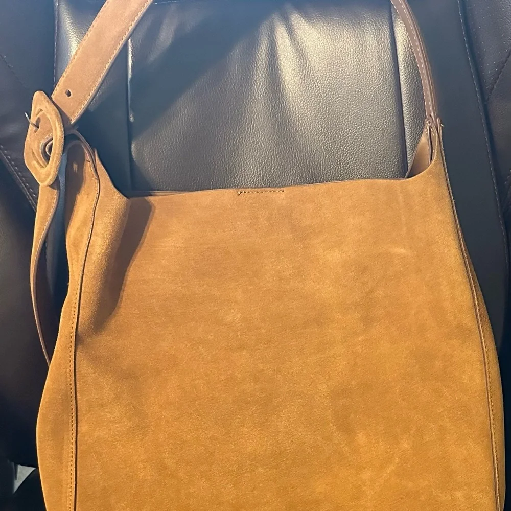 Brand new Mango Large Brown Suede Shopper Women's Bag - Picture 3 of 6